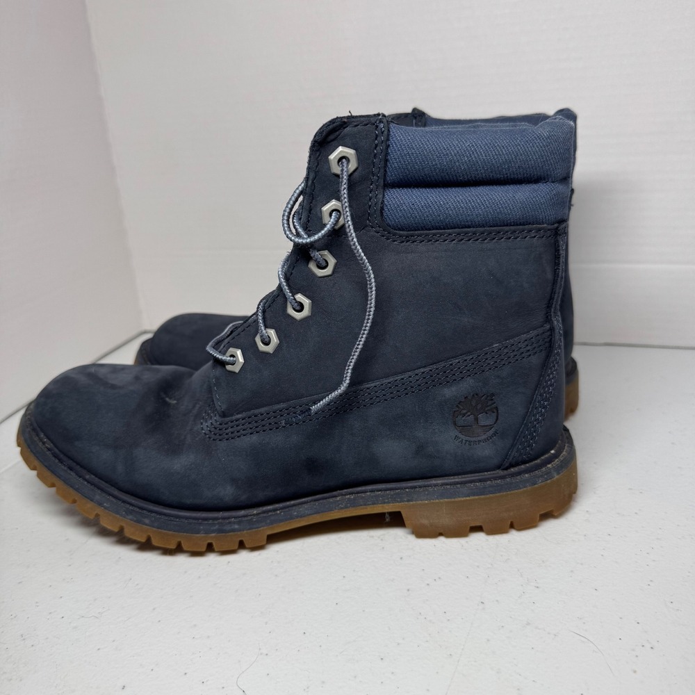 Timberland‎ Women's 6" Premium Waterproof Boots Navy Nubuck Size 10 Gorpcore